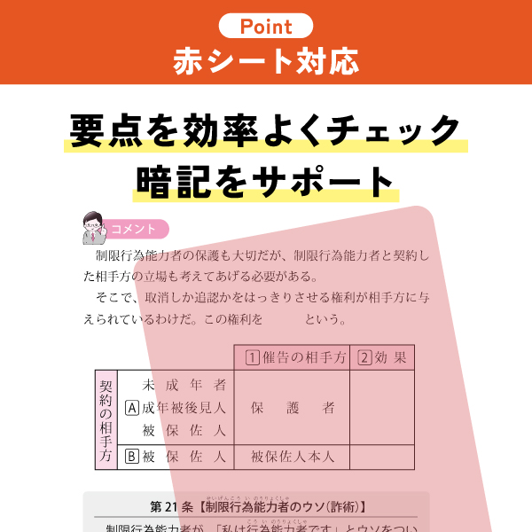 赤シート対応:要点を効率よくチェック、暗記をサポート